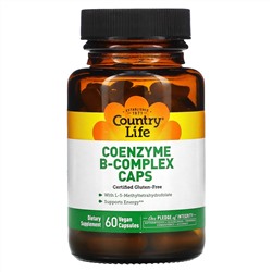 Country Life, комплекс коэнзимов группы B, 60 вегетарианских капсул