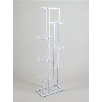 Подставка для цветов Greengo, 8 полок, 43×22×141 см, напольная, металл, белая
