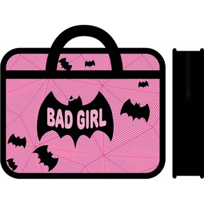Папка пластиковая А4 на молнии с ручками 33х26х7,5 см ПМ-А4-25 "BAD GIRL" Пчелка