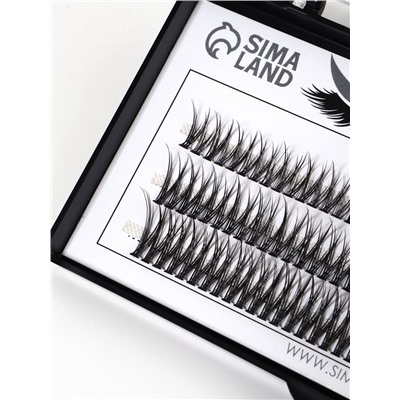 Набор накладных ресниц «Ласточкин хвост», пучки, 10, 12, 14 мм, толщина 0.1 мм, изгиб D, 12 D