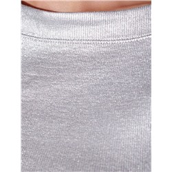 Футболка облегающая из хлопка в рубчик с вырезом лодочка с матовым покрытием металлик