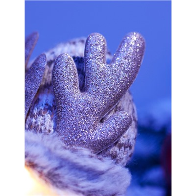 Фигура текстиль «Гном лосяш» 33 см, 1 LED, от батареек AG10×3, свечение тёплое белое