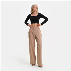 Брюки женские прямые MIST, размер 48, бежевые