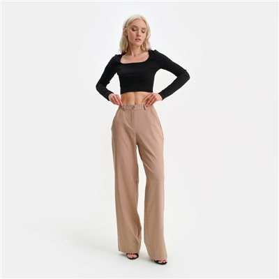 Брюки женские прямые MIST, размер 48, бежевые