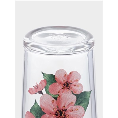 Набор для напитков «Сакура», 7 предметов: кувшин, 6 стаканов, стекло, прозрачный, розовый