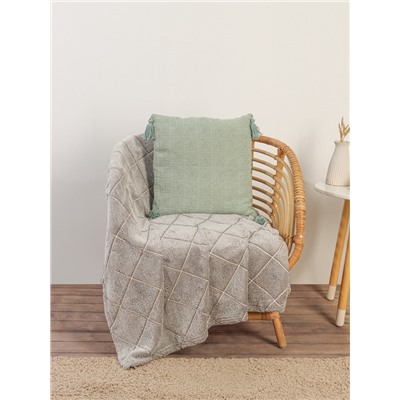 Наволочка декоративная с кисточками SL Home TASSEL, 45×45 см, оливковая