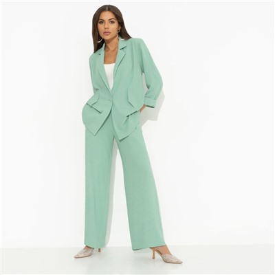 Брючный костюм из лёгкой ткани, Стиль по-французски (green, 2 в 1)