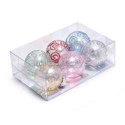 Набор новогодних украшений "Цветные узоры" (6шт х 6см)