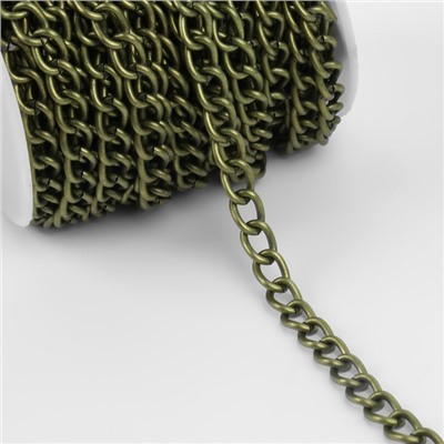 Цепочка для сумки, 6.2×8.8 мм, 10±0.5 м, цвет бронзовый