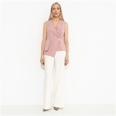Жилет приталенного силуэта, Стильный лидер (розовая пудра)