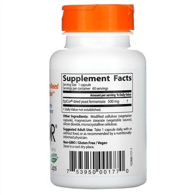 Doctor's Best, Epicor, 500 мг, 60 вегетарианских капсул