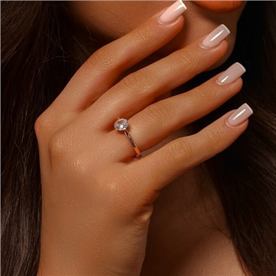 Кольцо ювелирная бижутерия коллекция "Дубай", покрытие позолота, вставка: фианиты, цвет: прозрачный, 18 р, арт.219.403-18