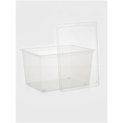 Ящик для хранения, 50 л, 53×38×30 см, с крышкой, прозрачный