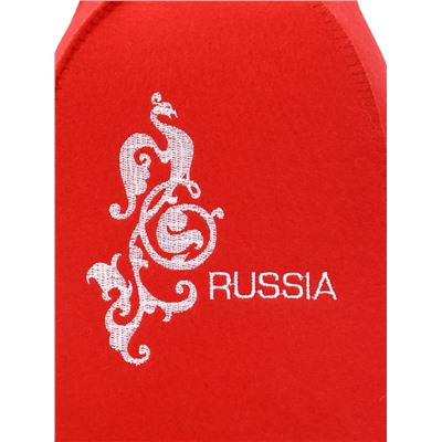 Шапка для бани и сауны Russia, полиэфир 70%, шерсть 30%, «Добропаровъ»
