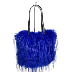 Женская сумка из искусственного меха, цвет синий