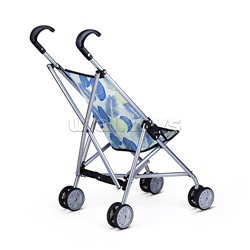 Коляска для кукол металлическая, складная, прогулочная, принт листья.