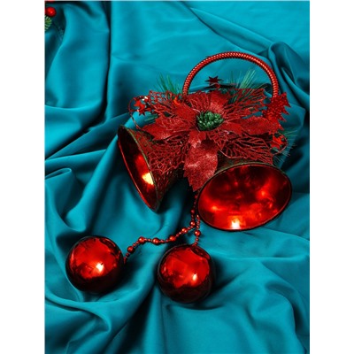 Украшение новогоднее «Зимнее волшебство. Колокольчики», 19×41 см, красное
