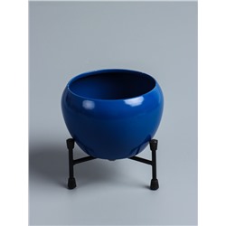 УЦЕНКА Кашпо «Котл», вазон 15×15×8 см, подставка12.5×12.5×8 см, металл
