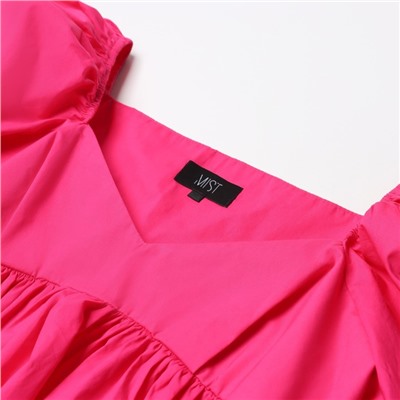 Платье с объёмными рукавами мини женское MIST, фуксия, размер 44-46