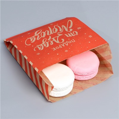 Конверт для сладостей новогодний, крафт, «Письмо от Деда Мороза», 16.5×13.5 см