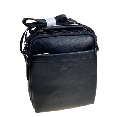 Сумка мужская из натуральной кожи, цвет черный