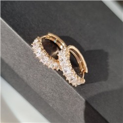 Серьги коллекция "Xuping" покрытие позолота, вставка: фианиты, цвет: прозрачный, Х000864746, арт.001.837