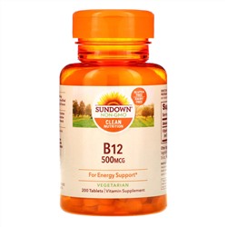 Sundown Naturals, B-12, 500 мкг, 200 таблеток