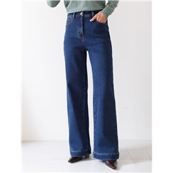 Джинсы-трубы из эластичного денима на флисе