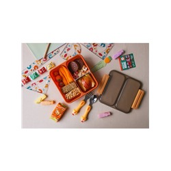 Ланч - бокс для еды Доляна «Классика», пластик, 2 отделения, в школу, 18×18×6 см, оранжевый