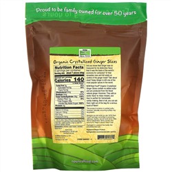 Now Foods, Real Food, органические засахаренные кусочки имбиря, 340 г (12 унций)