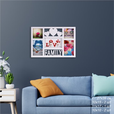 Фоторамка коллаж Семья 27х39 см / M1803FA /уп 36/ 5 фото