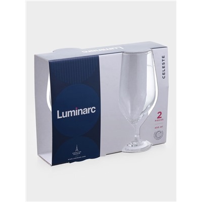 Пивные бокалы Luminarc Celeste, 450 мл, набор 2 шт., стекло, прозрачные