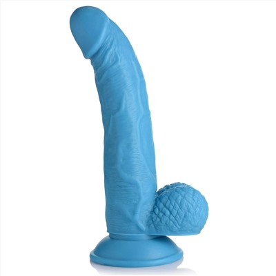 Голубой фаллоимитатор на присоске 7.5  Dildo with Balls - 21,5 см.