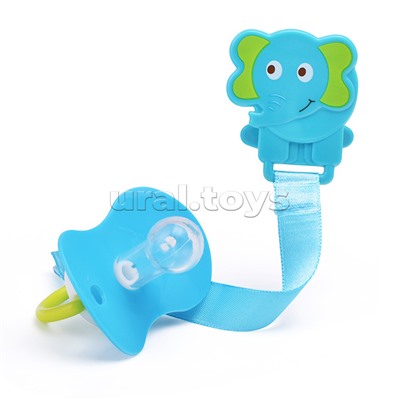 Соска-пустышка силиконовая классическая, нагубник-бабочка, с прищепкой "Африка" ассорти, 0+