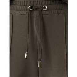 Прямые трикотажные брюки на резинке из футера двухнитки эластичные