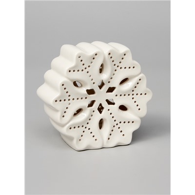 Светодиодная фигура «Снежинка большая», 11×5×11 см, 1 LED, керамика, от батареек LR44×3, тёплый белый свет