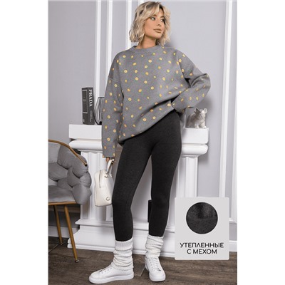 Лосины в рубчик утепленные НЬЮ (графит) Б14975-7М