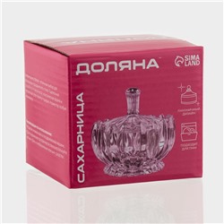Сахарница Доляна «Ягодки», 130 мл, 8.5×8.5×10.5 см, стекло