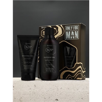 Подарочный набор косметики BLACK ONYX, гель для душа 300 мл и гель для бритья 110 мл, аромат сандалового дерева, HARD LINE