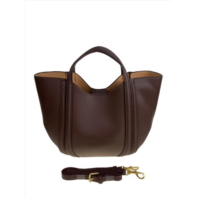 Женская сумка из искусственной кожи, цвет шоколад