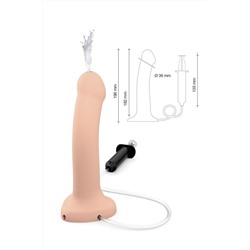 Телесный фаллос с имитацией эякуляции Silicon Cum Dildo L - 19,6 см.