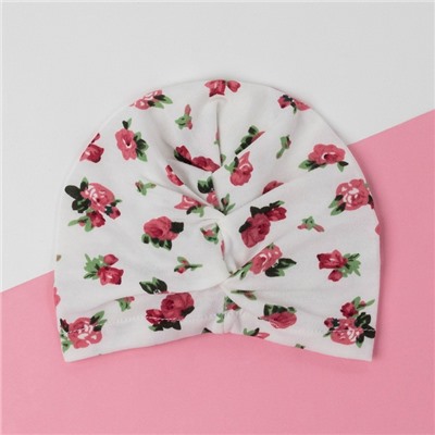 Шапка детская «Крошка Я. Цветочек», размер 48, белая