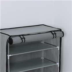 Полка для обуви с чехлом LaDо́m, 5 уровней, 60×30×90 см, серая