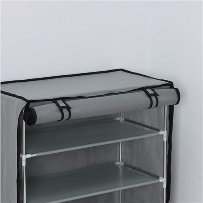 Полка для обуви с чехлом LaDо́m, 5 уровней, 60×30×90 см, серая
