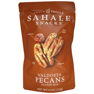Sahale Snacks, Snack Better, смесь глазированных орехов пекан из Валдосты, 4 унции (113 г)