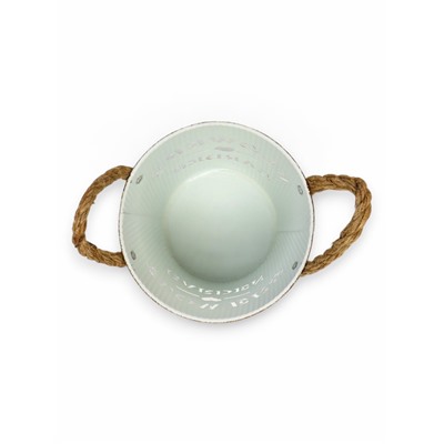 Кашпо «Ведёрко цветочный сад», 13×13×12 см, белое