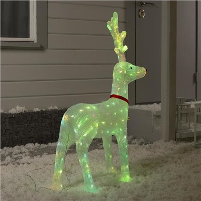 Светодиодная фигура «Олень» 66×32×100 см, акрил, 150 LED, 4.5V, свечение мульти (RGB)