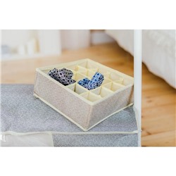 Органайзер для хранения белья Доляна «Европа», 16 ячеек, 27×25×10 см, бежевый