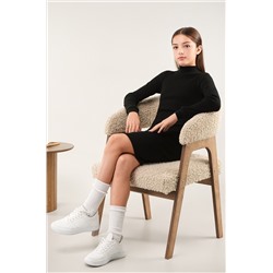 Платье-водолазка в рубчик для девочки Happyfox