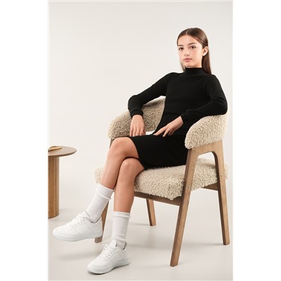 Платье-водолазка в рубчик для девочки Happyfox